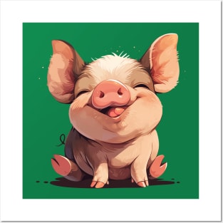 cute pig Posters and Art